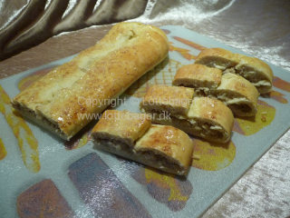 Stænger med marcipan æblefyld | Lottebager.dk | Bageopskrifter, kageopskrifter og opskrifter på tærte m.m.